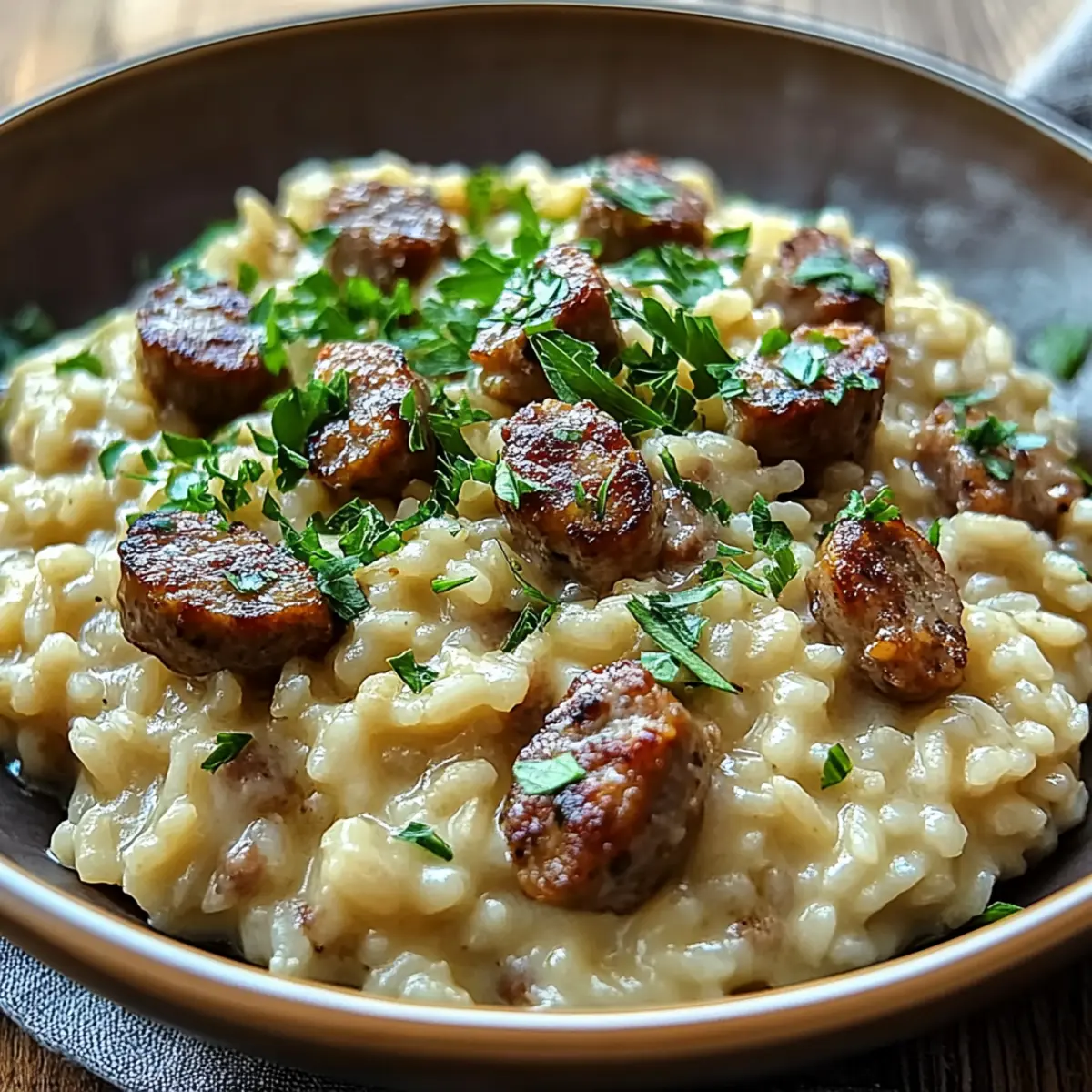 Comforting Beer Risotto with Sausage and Gouda for Dinner